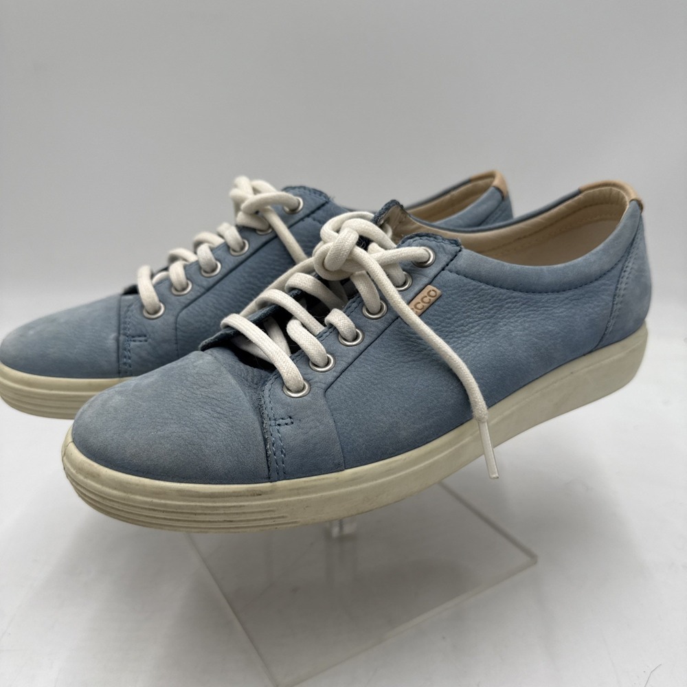 Ecco Soft 7 Walking Sneakers Womens 39 EU 8 US Shoes Blue Suede Leather